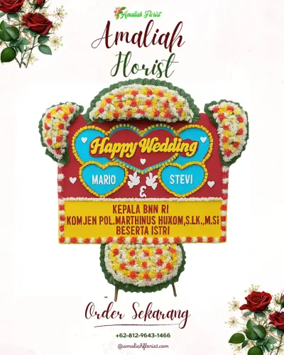 Karangan Papan Bunga Pernikahan di Temanggung I